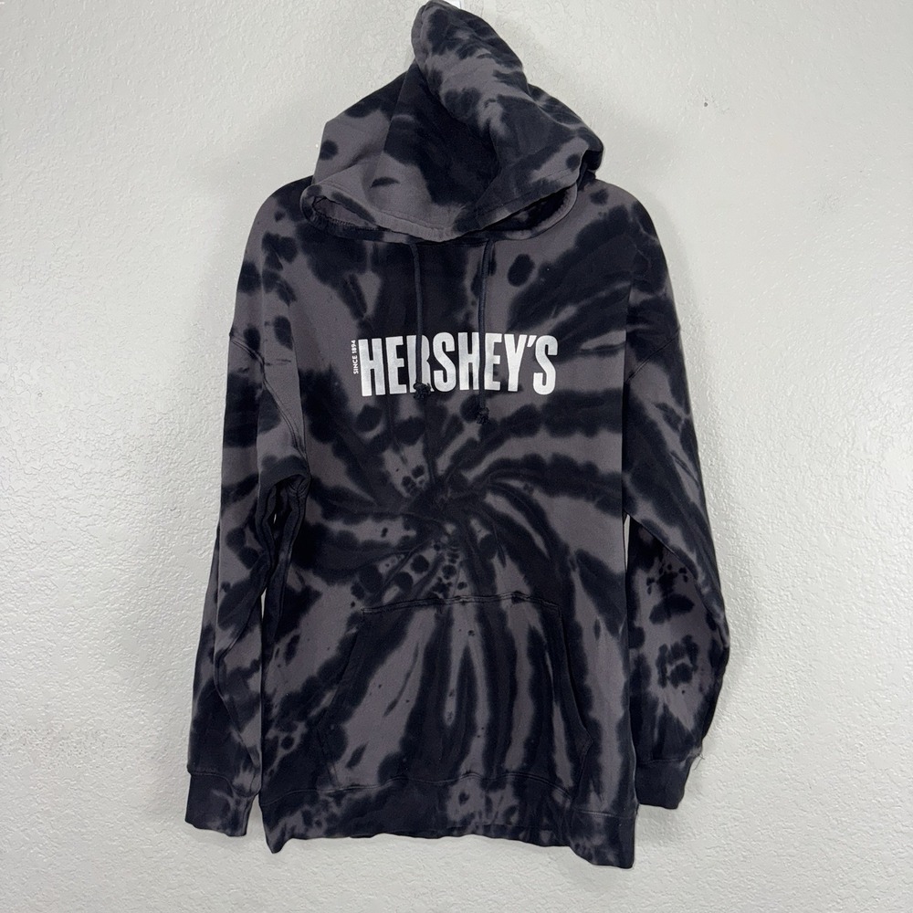 Hershey's Chocolate Bar Hoodie Adult Large Tie Dye Gray Black Collab Cotton:on